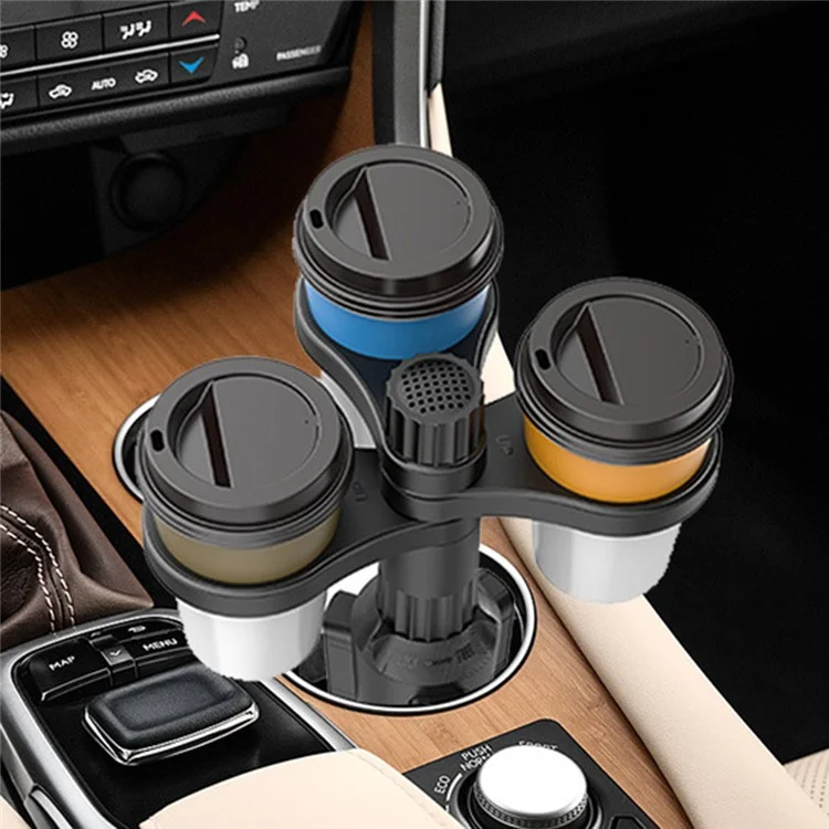 Soporte para Bebidas B15 de Plástico para Coche, Portavasos Giratorio 360 Grados con 3 Anillos