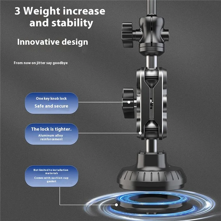 X037 Short Type Compatible with MagSafe Car Phone Holder Suction Cup Base Long Arm Cellphone Bracket