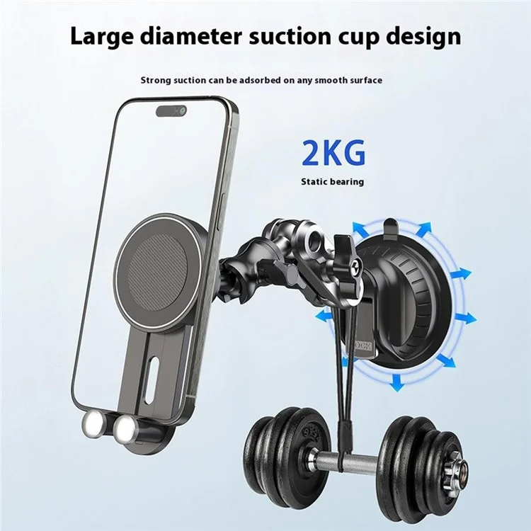 X037 Short Type Compatible with MagSafe Car Phone Holder Suction Cup Base Long Arm Cellphone Bracket