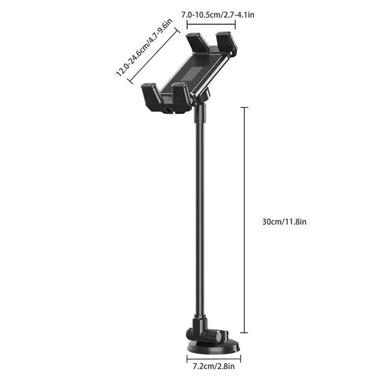 X034PAD Suction Cup Base Flexible Gooseneck Phone Holder Bracket for Car Windshield Dashboard