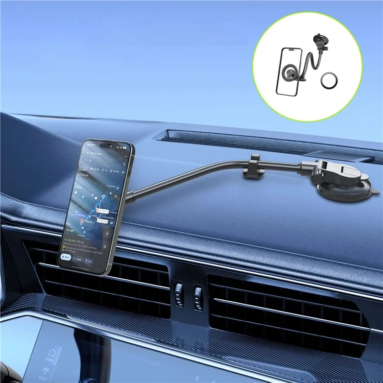 X035 Universal Car Magnetic Phone Holder Flexible Gooseneck Long Arm Suction Cup Mount Bracket