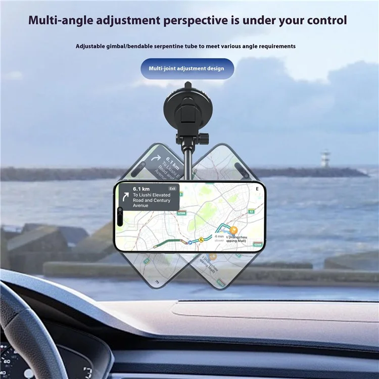 X035 Universal Car Magnetic Phone Holder Flexible Gooseneck Long Arm Suction Cup Mount Bracket