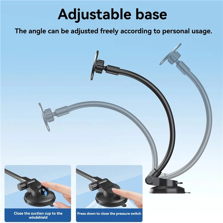 X035 Universal Car Magnetic Phone Holder Flexible Gooseneck Long Arm Suction Cup Mount Bracket
