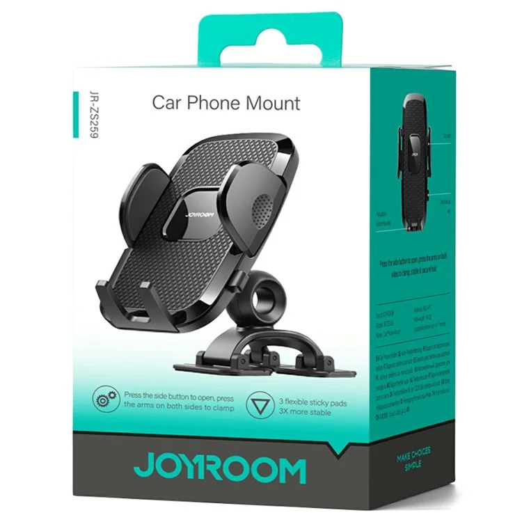 JOYROOM JR-ZS259 Car Dashboard Phone Holder Mount 3-Claw Mechanical Arm Adjustable for 4.7-7 Inch Devices