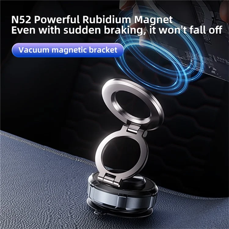 SD07 360 Degree Adjustable Vacuum Suction Phone Holder Magnetic Car Mount Foldable Stand