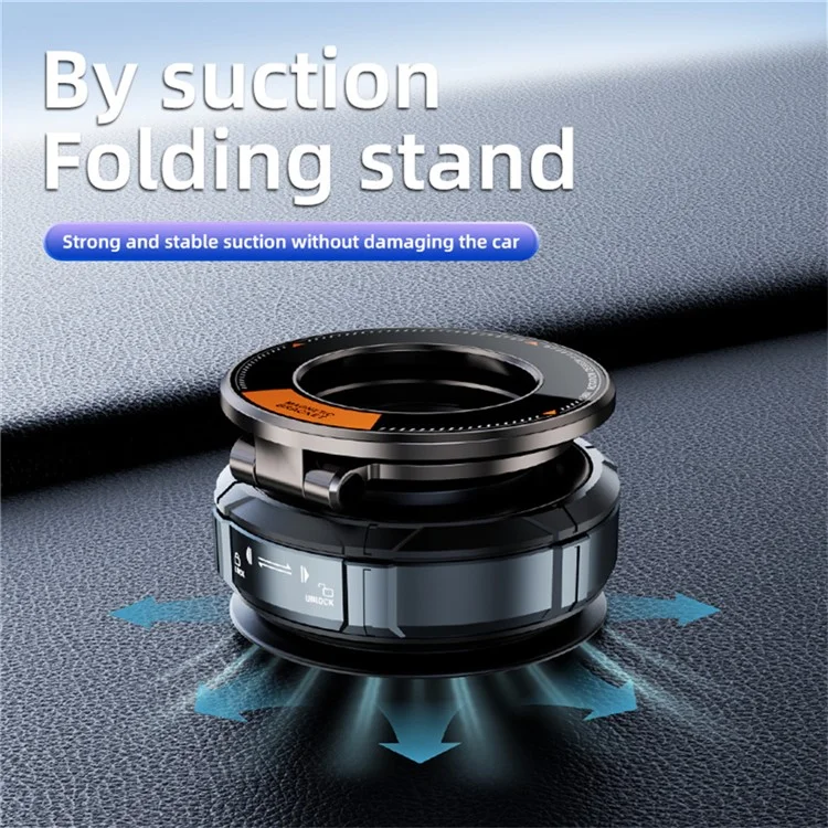 SD07 360 Degree Adjustable Vacuum Suction Phone Holder Magnetic Car Mount Foldable Stand