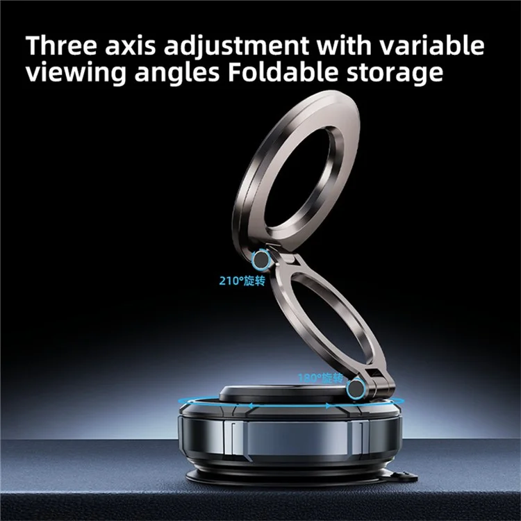 SD07 360 Degree Adjustable Vacuum Suction Phone Holder Magnetic Car Mount Foldable Stand