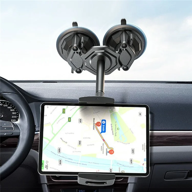 Support de Tablette LANPARTE RBA-P2L à Double Ventouse Version Étendue - Support Universel pour Voiture avec Bras Ajustable