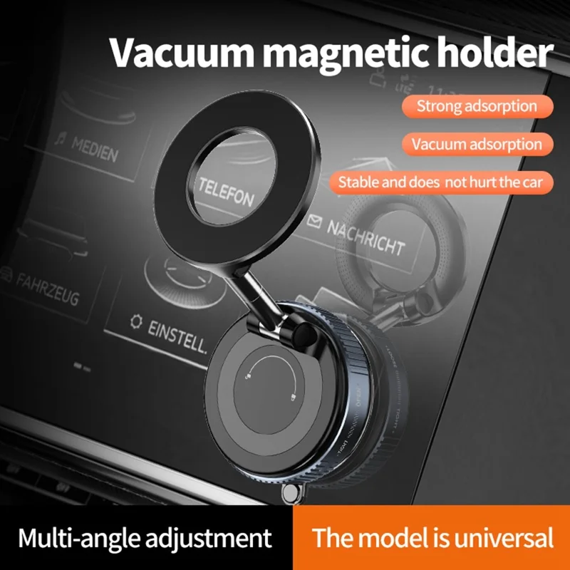 Supporto Magnetico per Telefono K007 con Rotazione a 360 Gradi, Base con Ventosa per Auto, Supporto da Cruscotto - Nero