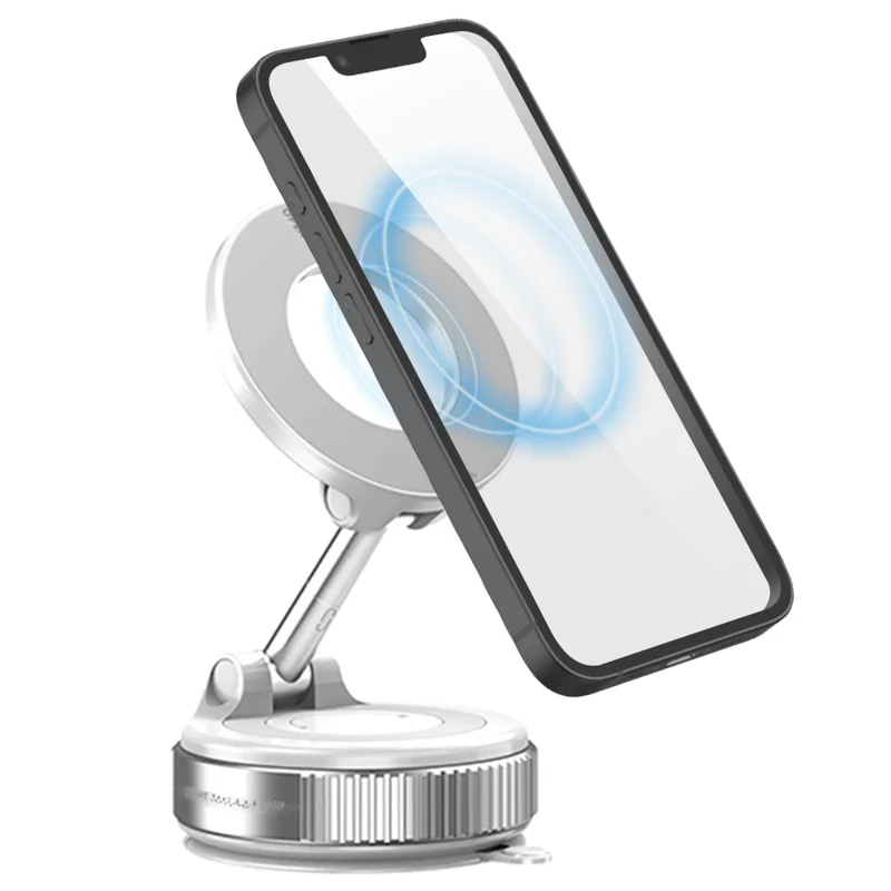 K007 360 Degree Rotation Car Suction Cup Base Magnetic Mount Phone Holder Dashboard Stand - White