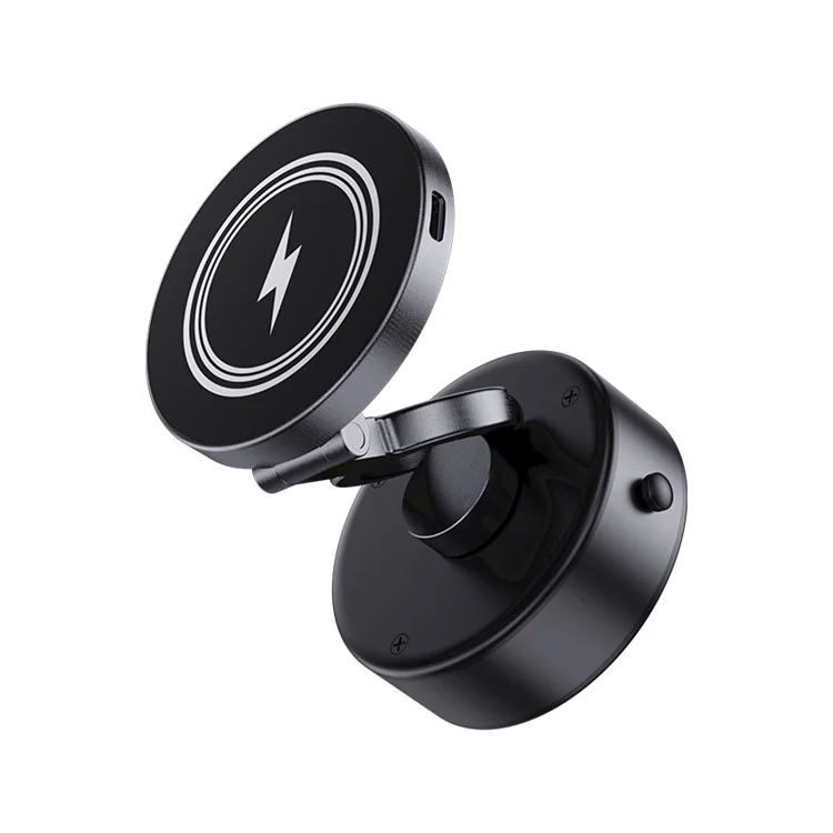 D1 Electric Vacuum Suction Multi Angle Rotating Car Phone Holder 15W Wireless Charging Magnetic Mount for Smartphones