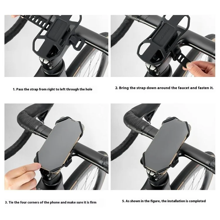 Support de téléphone en silicone pour vélo électrique ROCKBROS avec support de navigation à libération rapide
