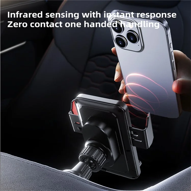 SD19 Supporto per auto Caricatore wireless magnetico da 15 W Rotazione a 360 gradi - Grigio