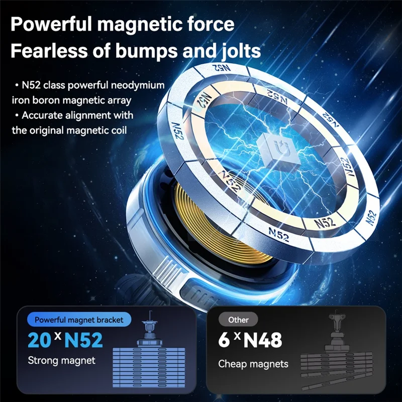 X02 15W Car Air Vent Mount Magnetic Phone Holder Wireless Charger with Retractable Type C Cable - Silver