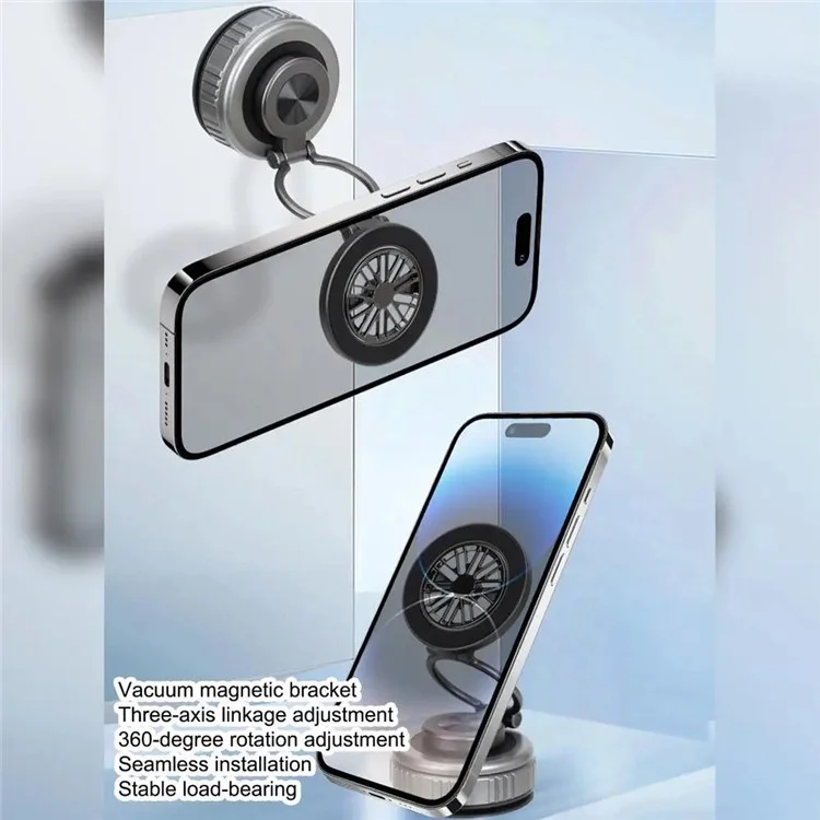 G511 Foldable Car Phone Mount 360 Degree Rotatable Magnetic Holder Suction Cup Stand - Tarnish