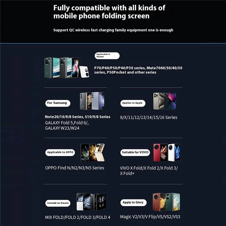 A001 Wireless Charging Car Vent Mount Holder for Foldable Phones 15W Fast Charger with Atmosphere Light