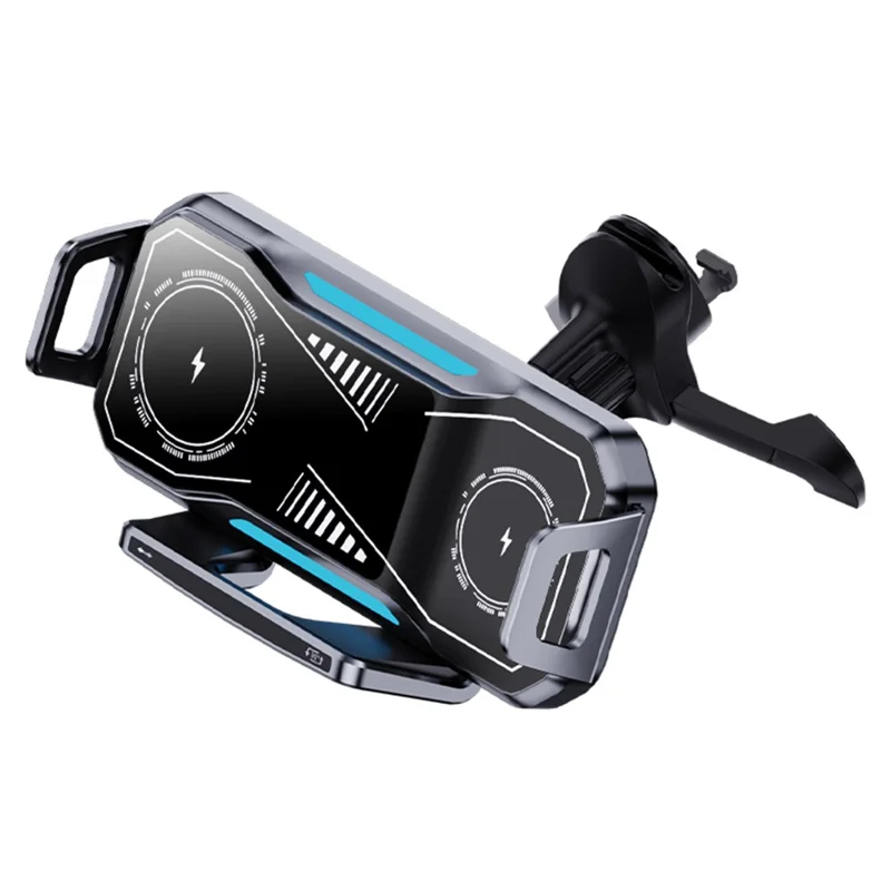 A001 Wireless Charging Car Vent Mount Holder for Foldable Phones 15W Fast Charger with Atmosphere Light