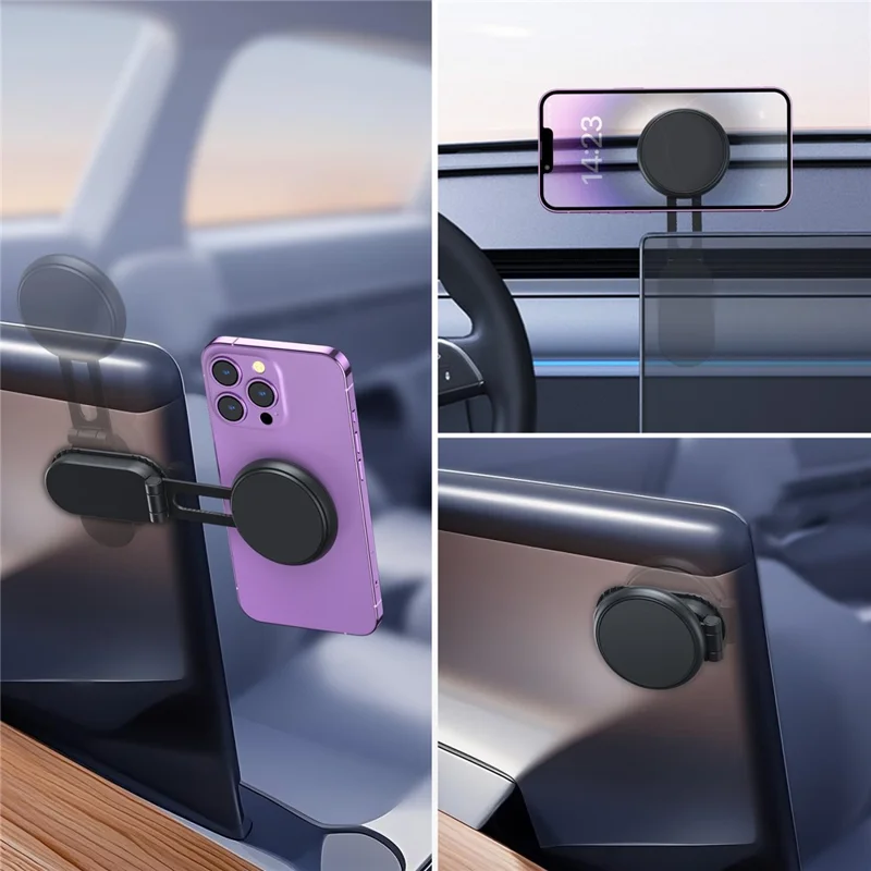 MA-151P Compatible with MagSafe Car Phone Holder Retractable Cellphone Bracket Adhesive Mount Folding Stand