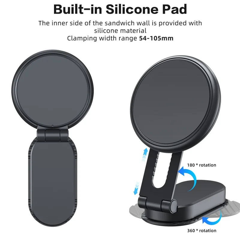 MA-151P Compatible with MagSafe Car Phone Holder Retractable Cellphone Bracket Adhesive Mount Folding Stand
