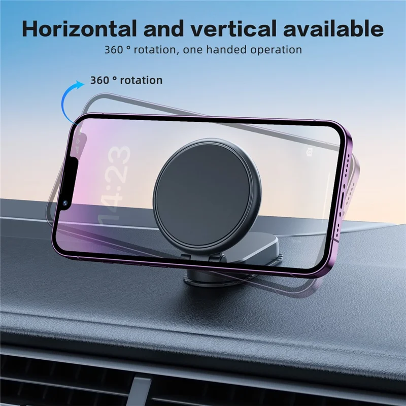 MA-151P Compatible with MagSafe Car Phone Holder Retractable Cellphone Bracket Adhesive Mount Folding Stand