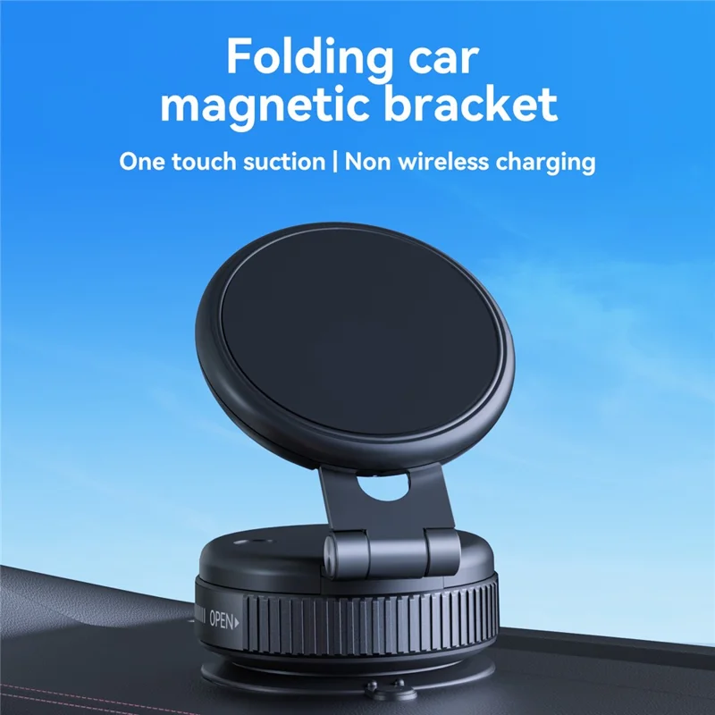 MA-151M Vacuum Suction Cup Mount Foldable Magnetic Phone Holder Retractable Car Cellphone Bracket