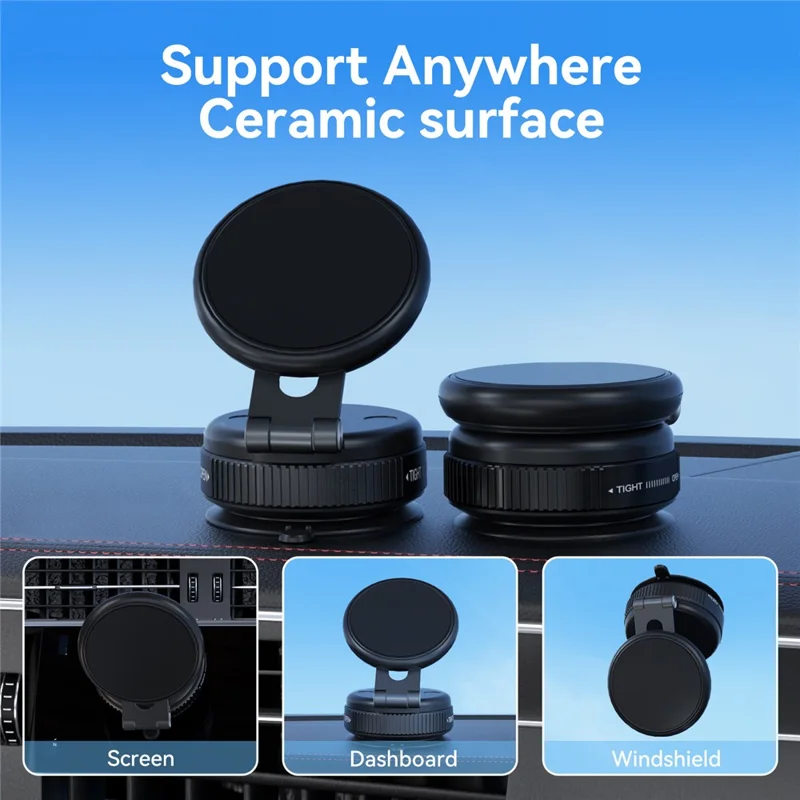 MA-151M Vacuum Suction Cup Mount Foldable Magnetic Phone Holder Retractable Car Cellphone Bracket