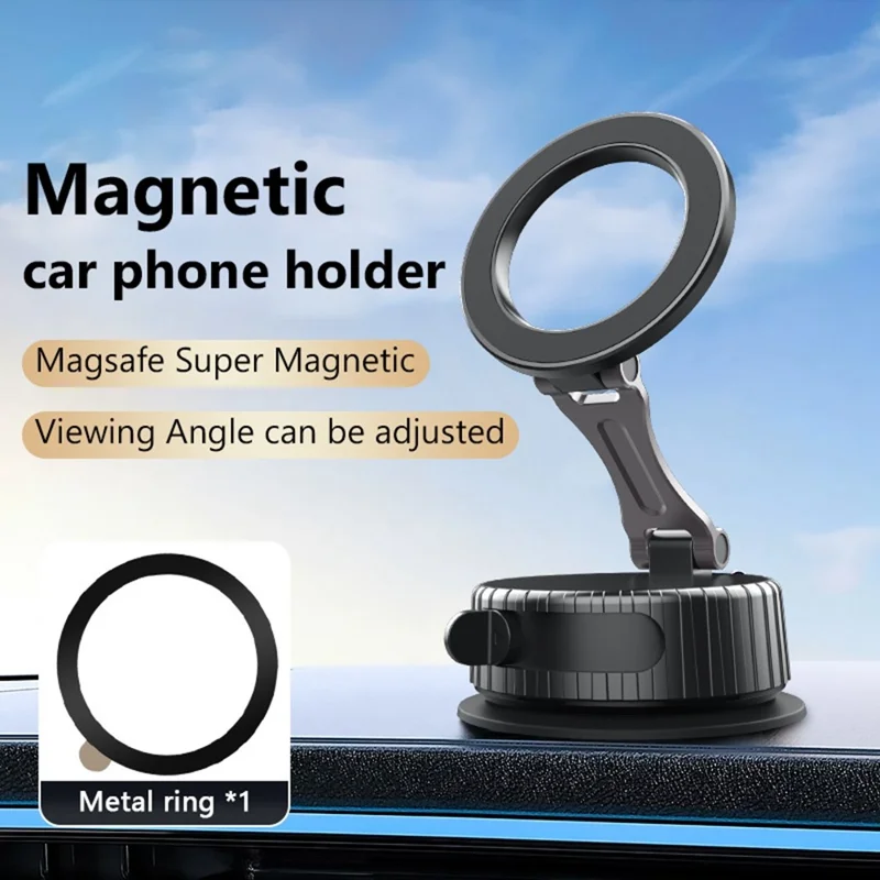 M003 Compatible with MagSafe Car Phone Holder Vacuum Suction Mount Foldable Cellphone Bracket
