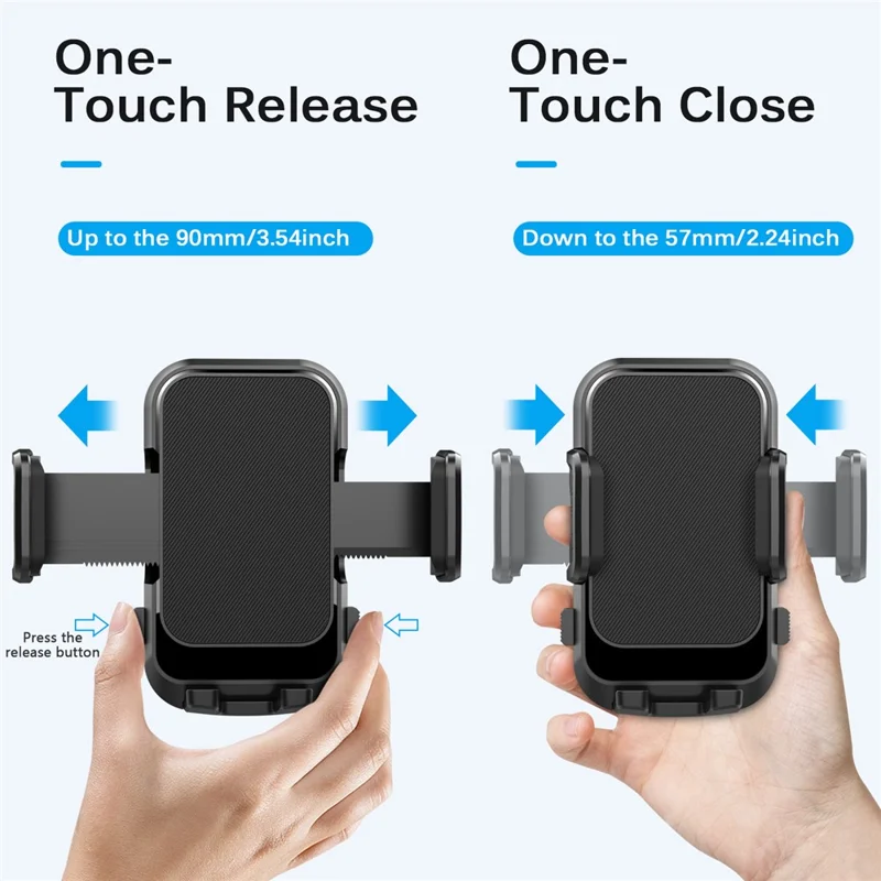 ML213 Car Phone Mount 360° Rotation Suction Cup Dashboard Windshield Cell Phone Holder - Black