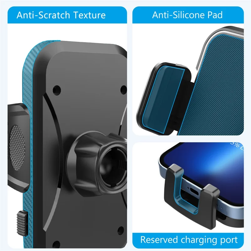 ML213 Car Phone Mount 360° Rotation Suction Cup Dashboard Windshield Cell Phone Holder - Black