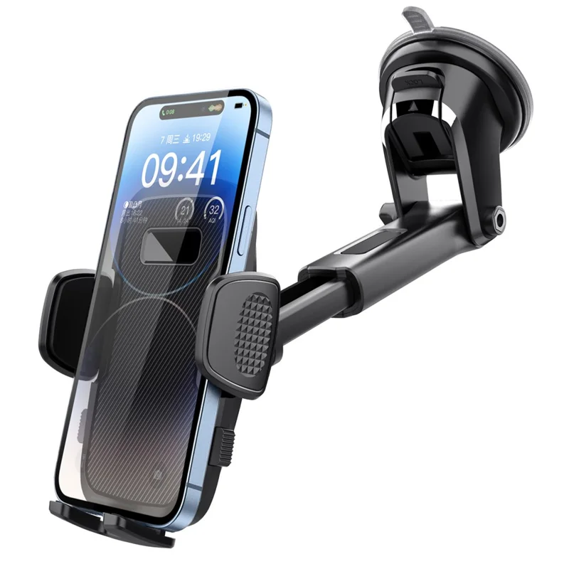 ML209 2 in 1 Car Phone Holder Mount Powerful Suction Phone Mount for Car Dashboard Windshield - Black