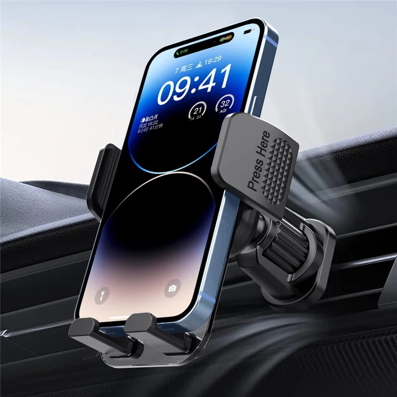ML217 Car Phone Holder Mount for Air Vent Quick Release Vent Clip Cell Phone Stand Car Mount - Grey