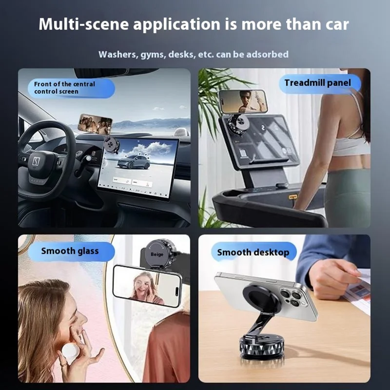 Support Magnétique de Téléphone de Voiture K13 Rotation à 360 Degrés Ventouse Porte-Téléphone - Noir