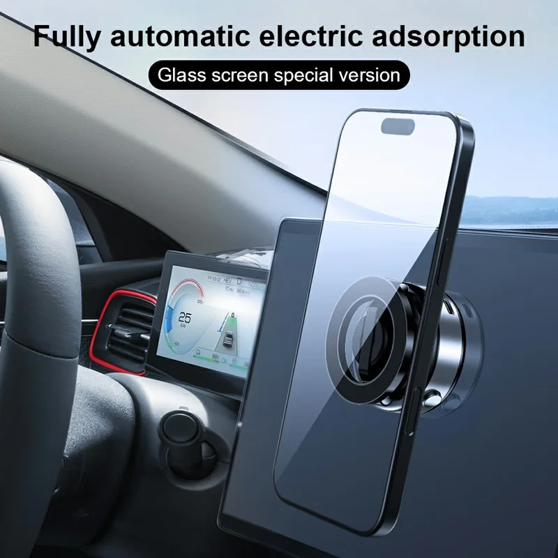 R-JUST CZ20 Support de téléphone magnétique pour voiture, rotation 360 degrés, avec ventouse - Noir
