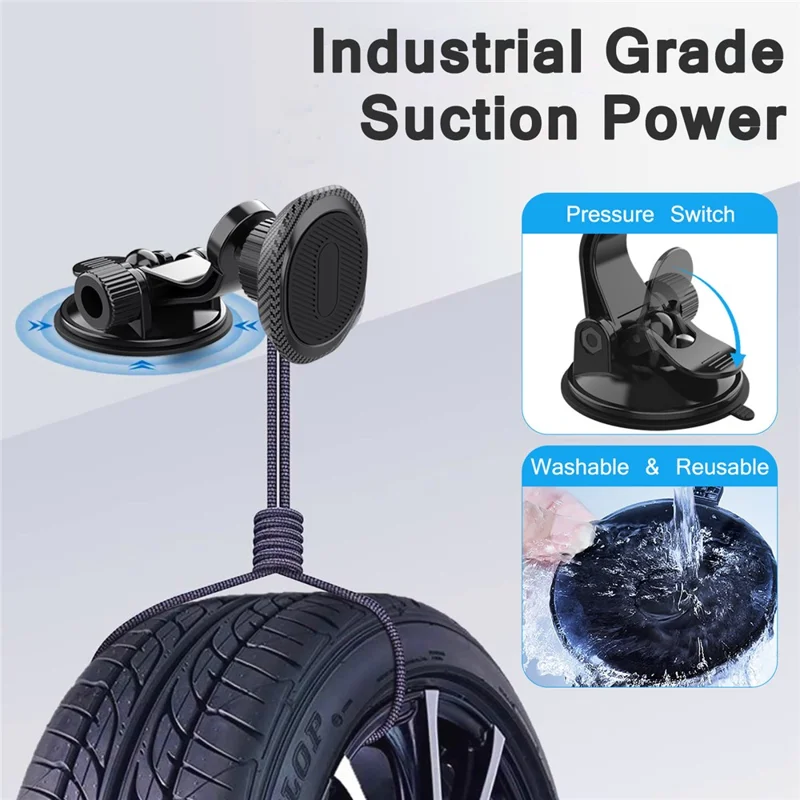 ML203 Suction Cup Base Car Dashboard Mount 360 Degree Adjustable Magnetic Phone Holder Bracket