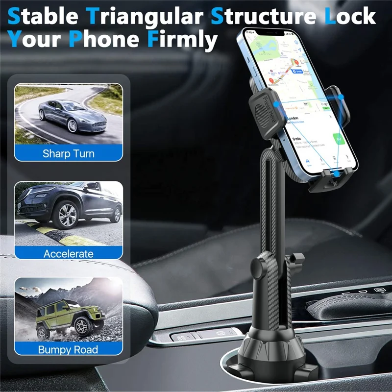 ML238 Adjustable Long Neck Car Cup Holder Phone Mount 360 Degree Rotation Universal Smartphone Stand