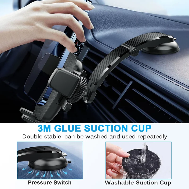 ML-190 Car Suction Cup Mount Extendable Rod Phone Holder 360 Degree Rotation Cellphone Stand
