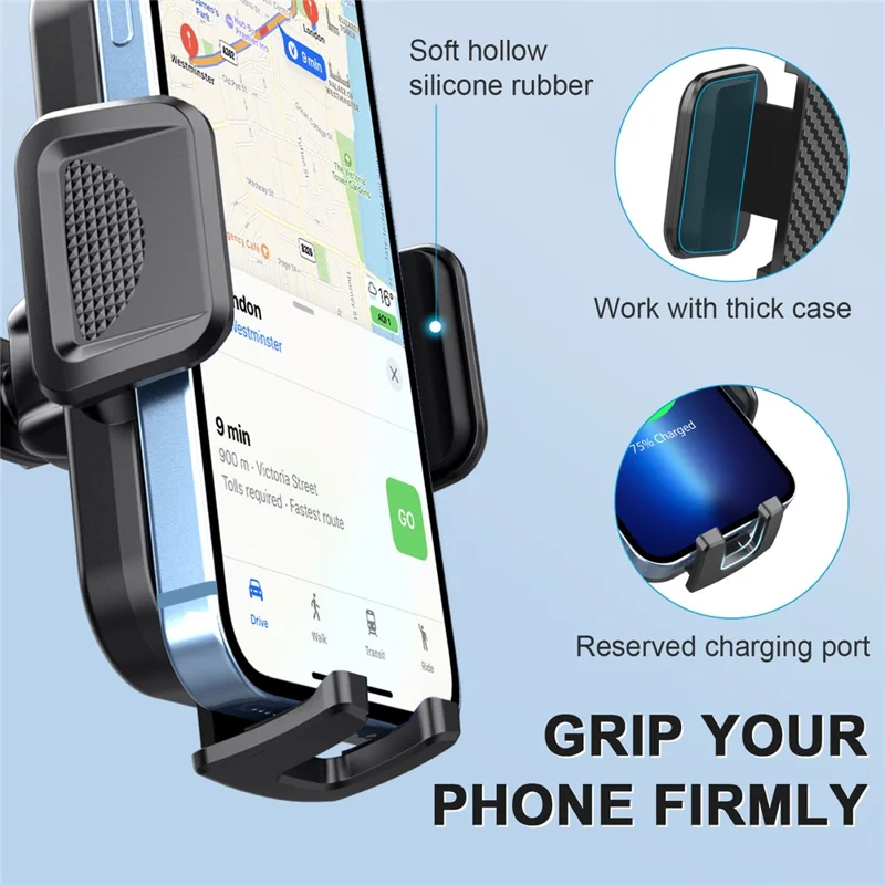 ML-200 Extendable Arm Phone Holder 360 Degree Rotation Suction Cup Mount Bracket for Car Dashboard / Windshield
