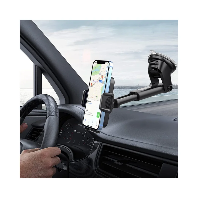 ML-200 Extendable Arm Phone Holder 360 Degree Rotation Suction Cup Mount Bracket for Car Dashboard / Windshield