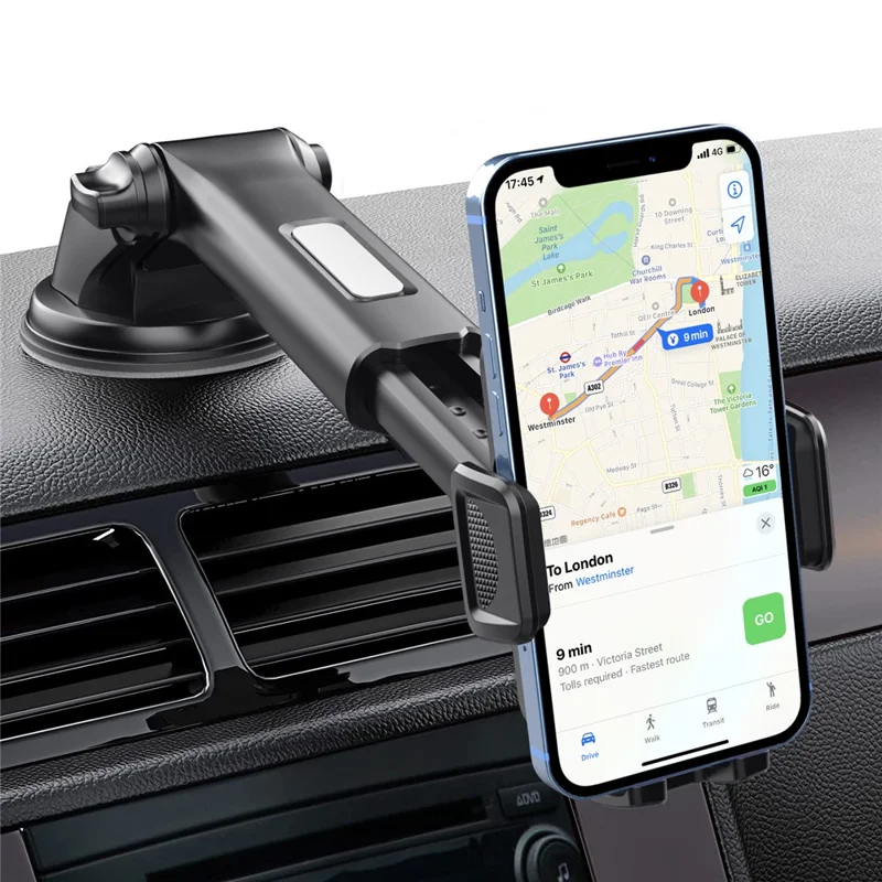 ML-200 Extendable Arm Phone Holder 360 Degree Rotation Suction Cup Mount Bracket for Car Dashboard / Windshield