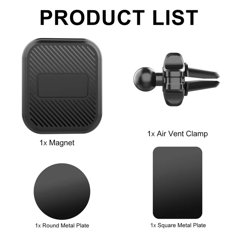 ML172 360 Degree Rotation Car Air Vent Square Magnetic Phone Holder Bracket for 4 - 7 Inch Phones