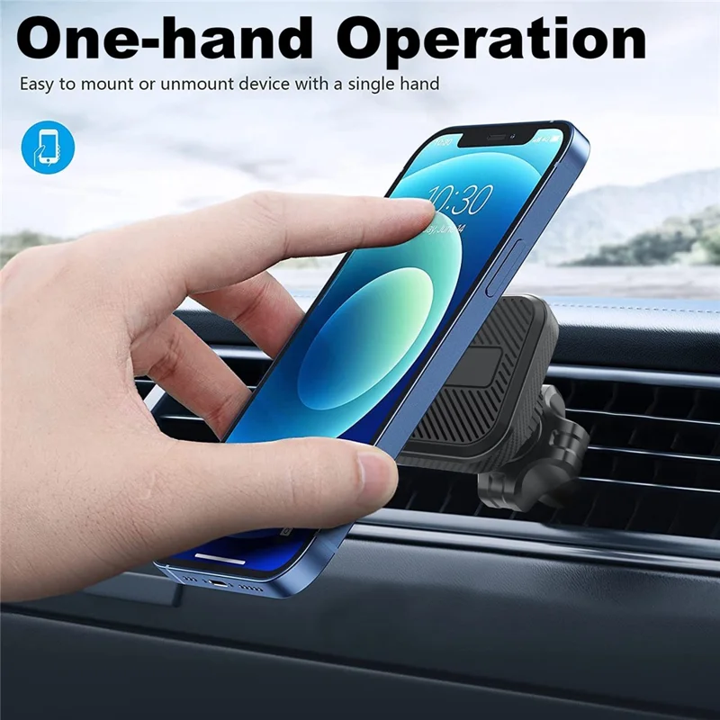 ML172 360 Degree Rotation Car Air Vent Square Magnetic Phone Holder Bracket for 4 - 7 Inch Phones