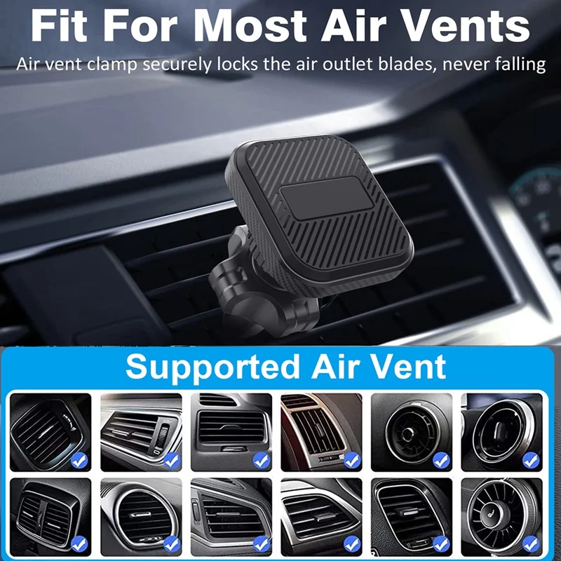 ML172 360 Degree Rotation Car Air Vent Square Magnetic Phone Holder Bracket for 4 - 7 Inch Phones
