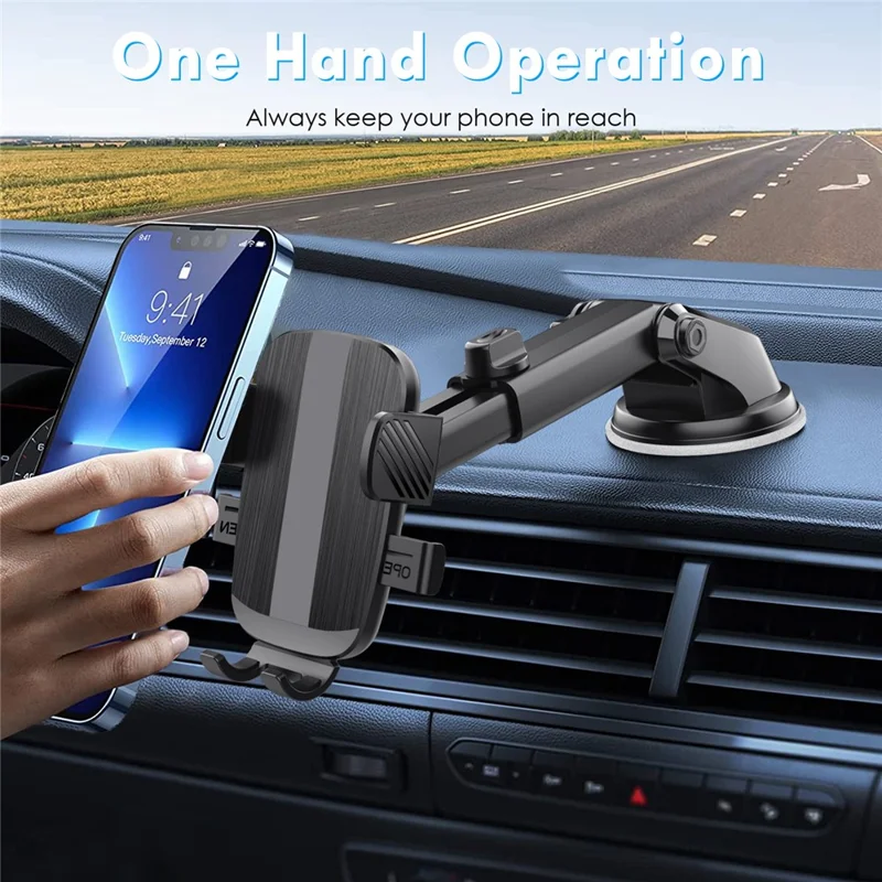 ML227 For Car Dashboard / Windshield 360 Degree Rotation Suction Cup Base Phone Holder with Extendable Arm