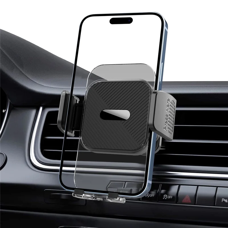 ML244 For Car Air Vent 360 Degree Rotation Phone Holder Hook Design Transparent Cellphone Mount Stand - Grey