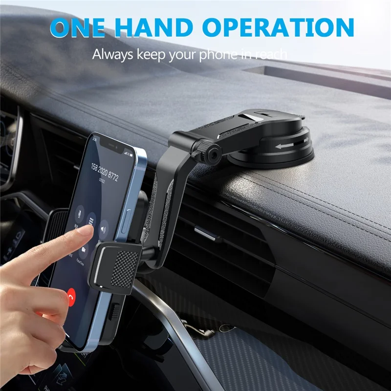 ML241 Car Phone Holder 360 Degree Rotation Adjustable Arm Suction Cup Mount Bracket