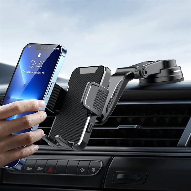 ML241 Car Phone Holder 360 Degree Rotation Adjustable Arm Suction Cup Mount Bracket