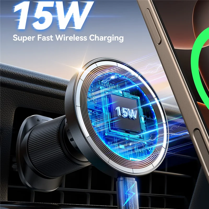 Suporte de Carregamento Sem Fio para Carro JOYROOM JR-ZS502 Compatível com MagSafe - Suporte para Painel / Saída de Ar