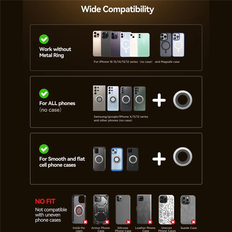 Suporte Veicular JOYROOM JR-ZS505 Compatível com MagSafe, Dobrável, Suporte Magnético com Rotação de 360°