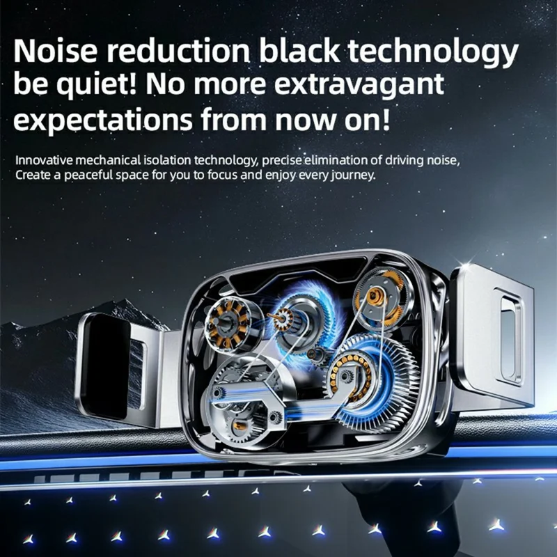 SD23 Car Navigation Air Vent Phone Holder 15W Wireless Charger with Ambient Light - Silver