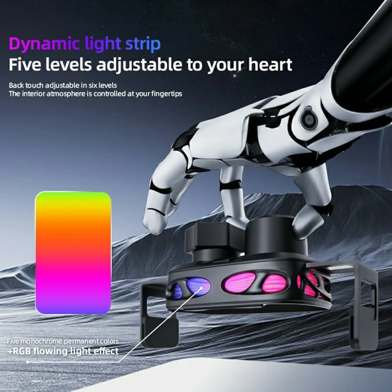SD23 Car Navigation Air Vent Phone Holder 15W Wireless Charger with Ambient Light - Silver